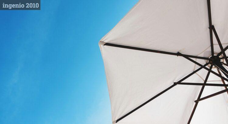 white patio umbrella